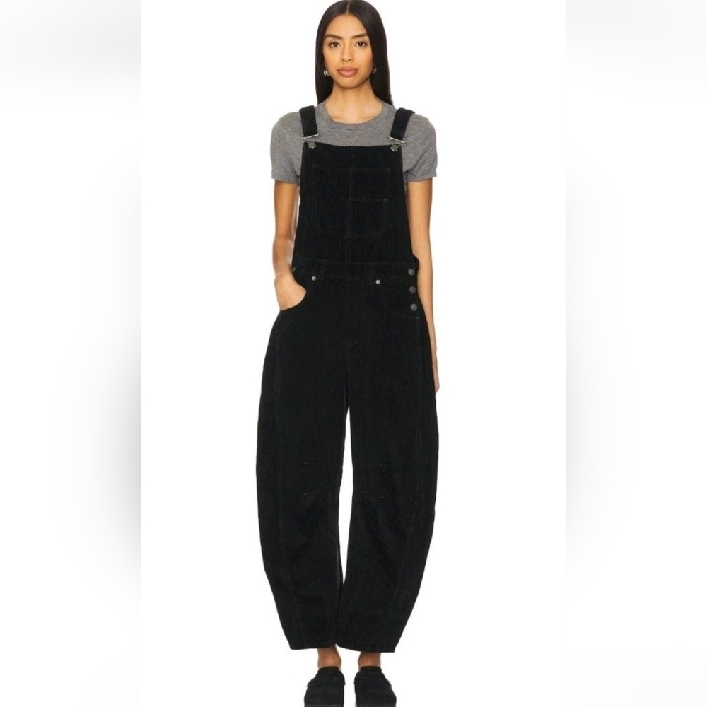 Free People Good Luck Corduroy Overalls Med NWOT